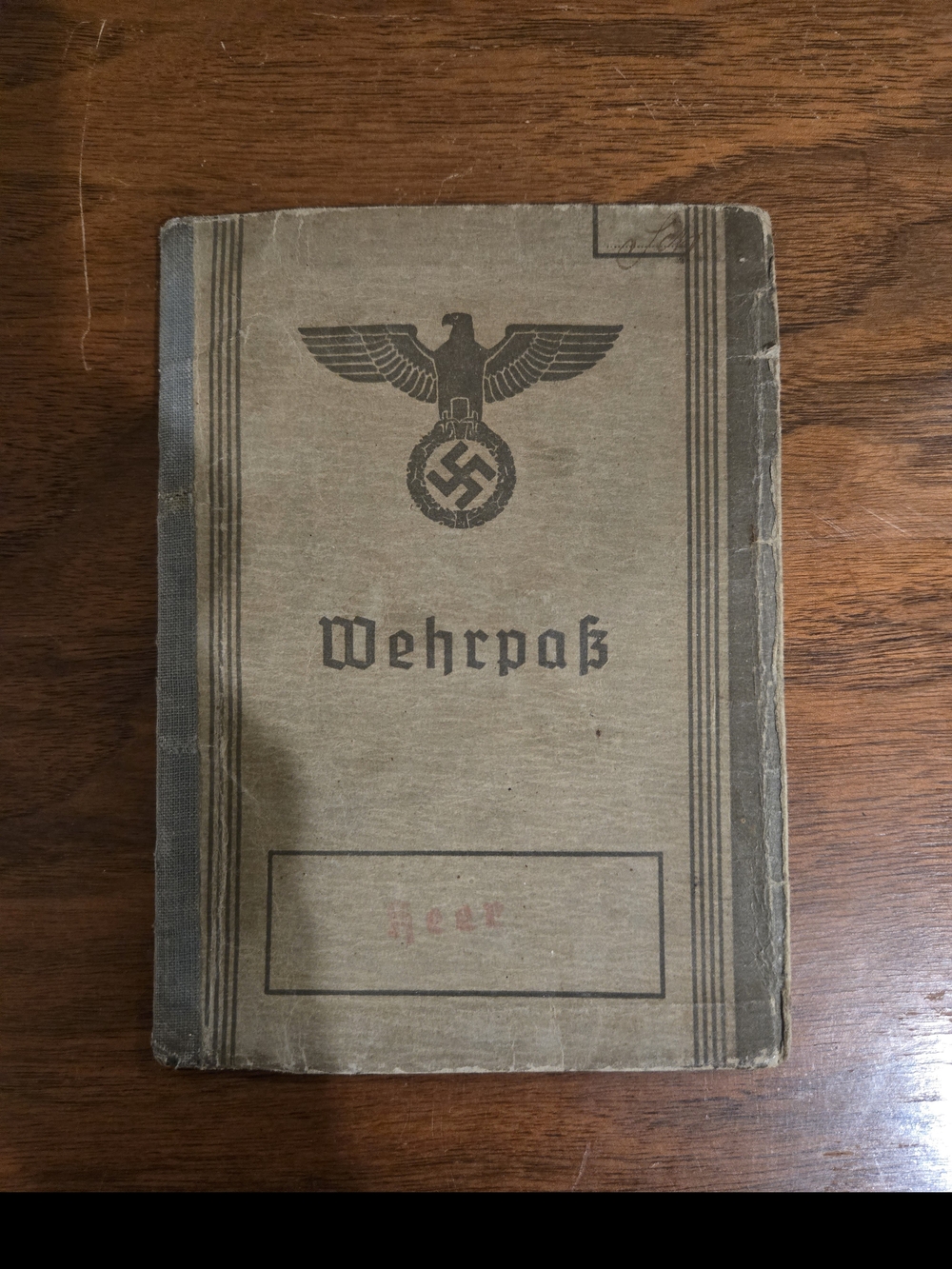 Antique Germany From Second World War Soldier Record Book